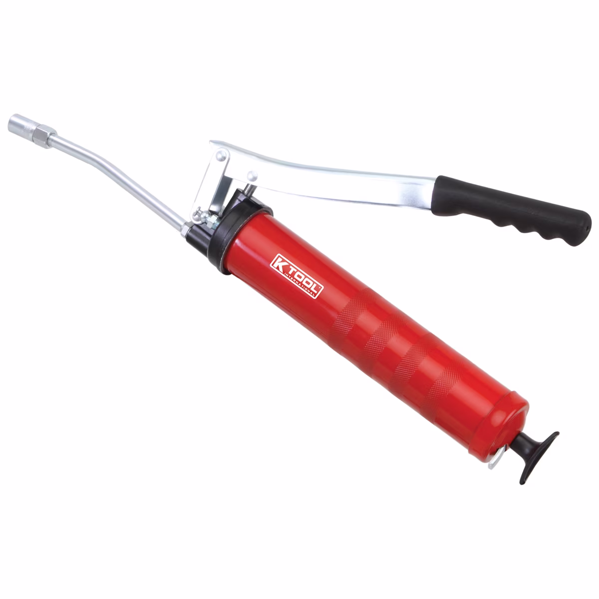 <p>Hand-operated grease gun with lever mechanism, filled by hand, cartridge, or pump, used to manually apply lubricant under pressure.</p>