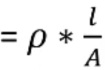 <p>p (Rho): Resistance</p><p>l: length</p><p>A: cross-sectional area</p>
