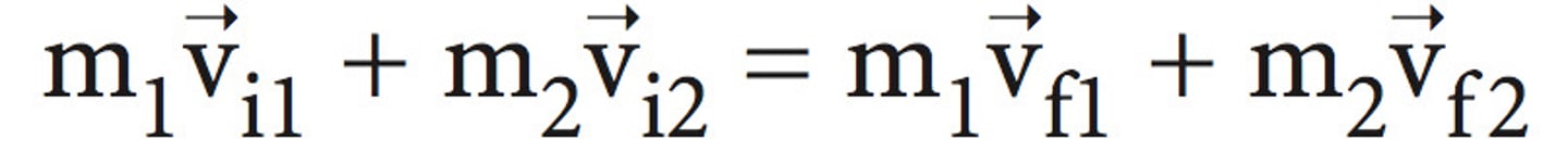 <p>For elastic and inelastic collisions</p>