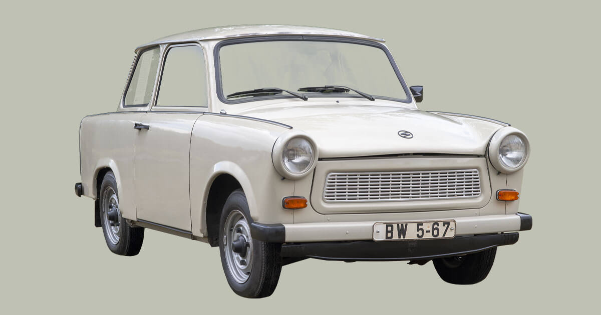 <p><span>Was der Volkwagen im Westen war, war er im Osten. Er soll aus Pappe hergestellt worden sein.</span></p>
