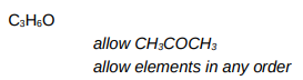 <p>C<sub>3</sub>H<sub>6</sub>O</p>