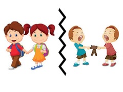 <p>to get along well/badly</p>