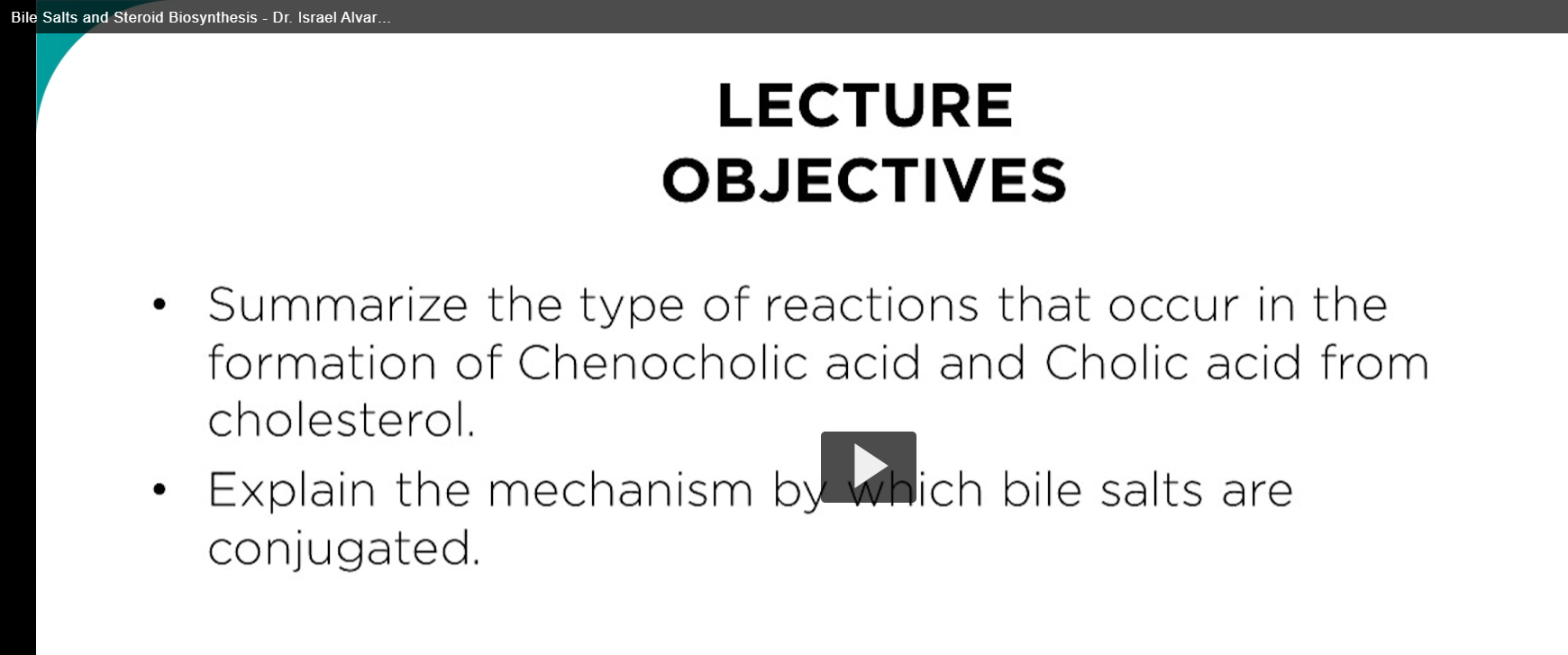 <p>bile salts synthesize from cholesterol inhibit their production by feedback inhibition.</p><p>chenodeoxycholic acid and cholic acid from cholesterol synthesis involve several enzymatic reactions within the hepatocytes.</p><p>bile salt conjugations, consist of attachment of taurine, or glycine, to the carboxyl group of the bile acid molecule. </p>