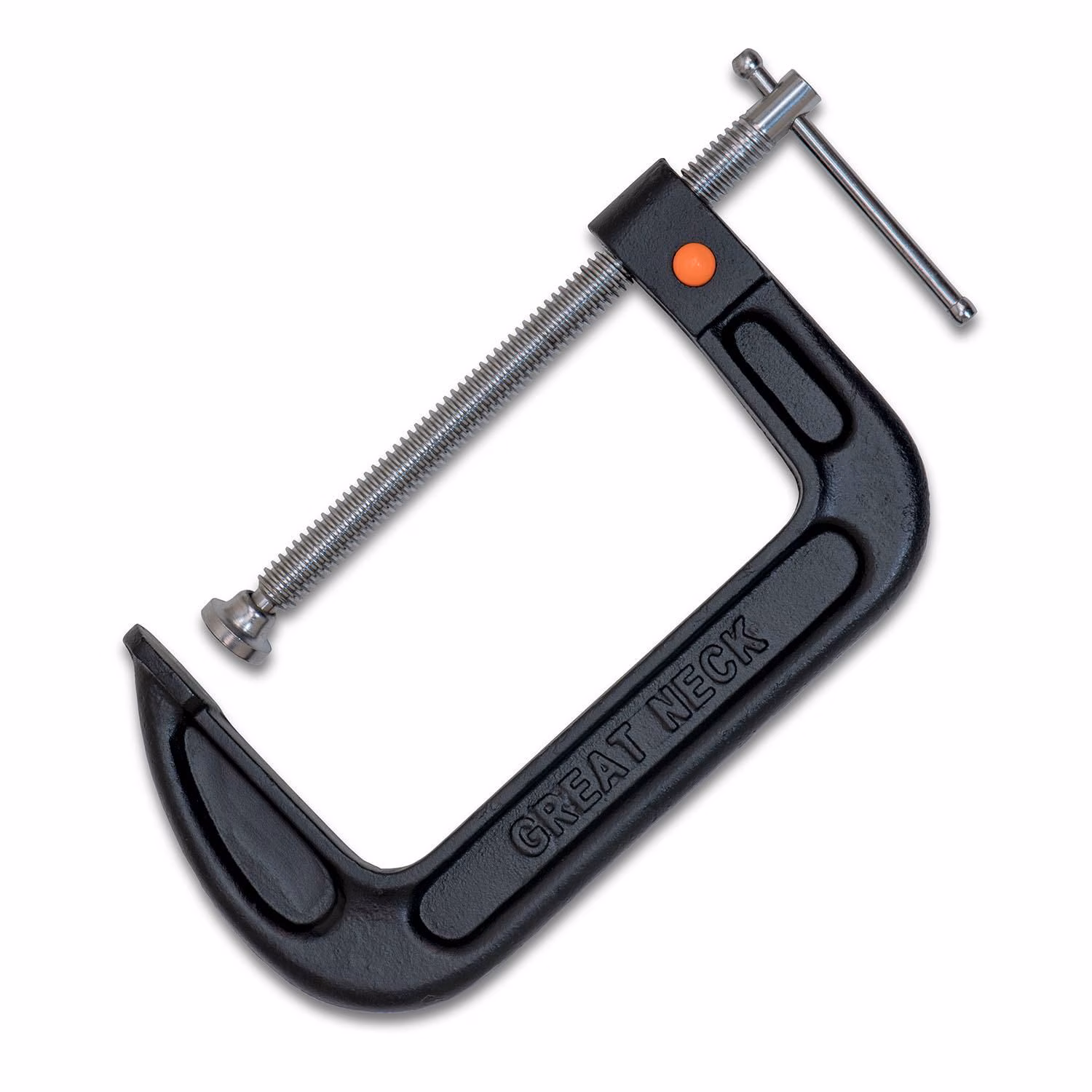 <p><span style="color: rgb(255, 255, 255);">C-shaped screw tool with adjustable threaded mechanism and swivel pad, designed to apply strong, focused pressure on workpieces ranging from 2 to 12 inches.</span></p>