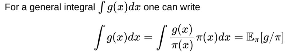 <p>Need $$\pi$$ to have at least as heavy tails as $$g$$</p>