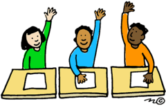 <p>raise your hand first</p>