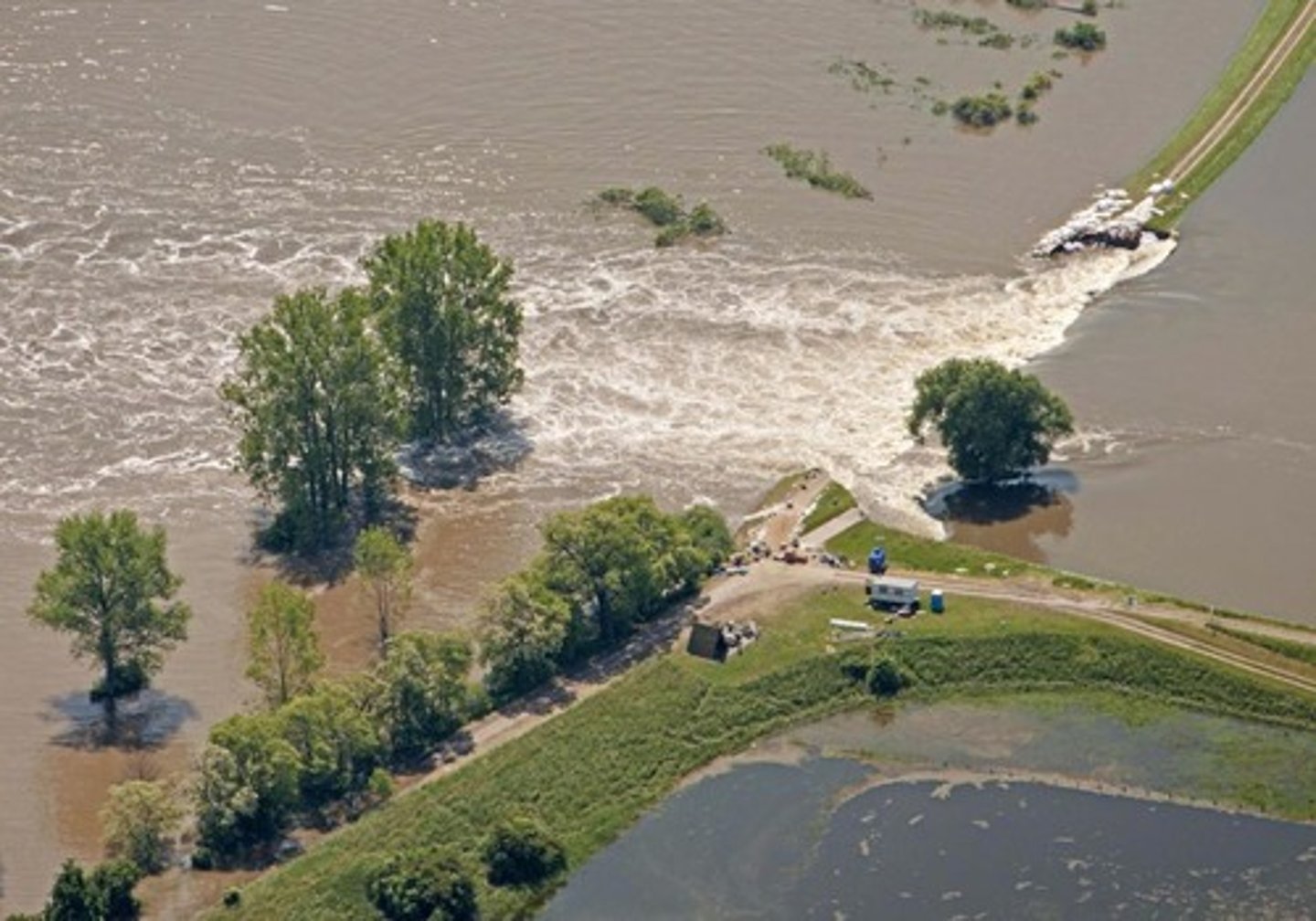<p>rivers flooded "Several rivers burst their banks after a storm"</p>