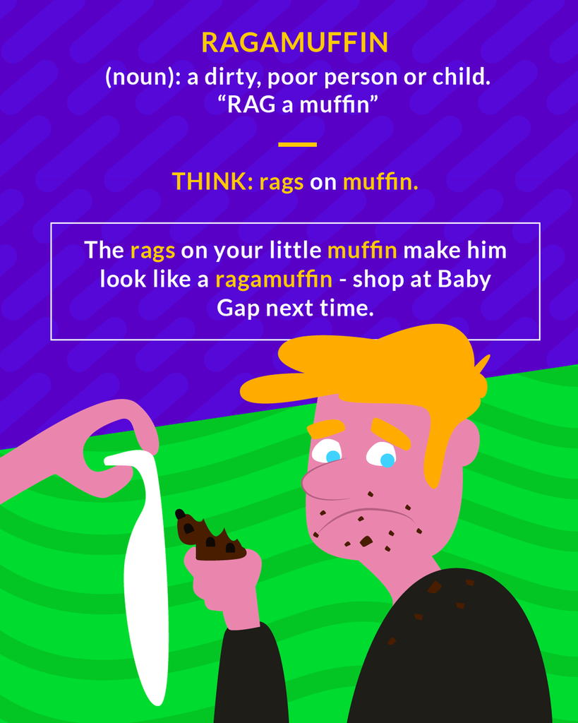 <p>(noun) a person, typically a child, in ragged, dirty clothes</p><p>(noun) a dirty, poor person or child</p>