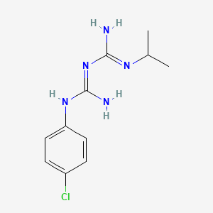 <p>Biguanide prodrug for cycloguanil; part of Malarone combination.</p>