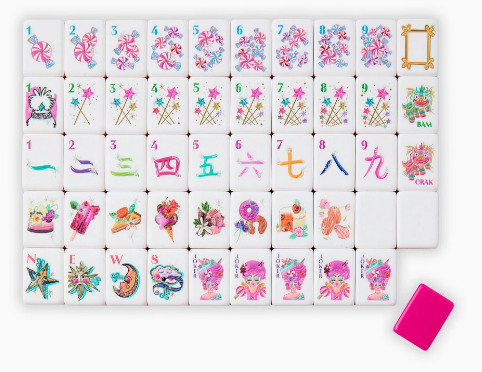 <p>Sparkling acrylic tile set featuring vibrant, festive details and glitter-infused faces.</p>