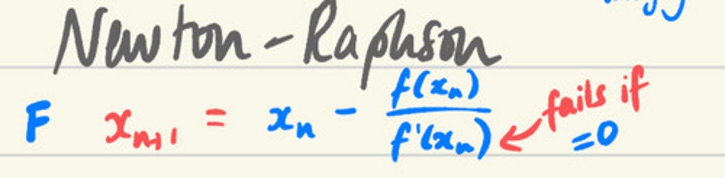<p>Xn+1 = Xn - f(Xn)/f'(Xn)</p>