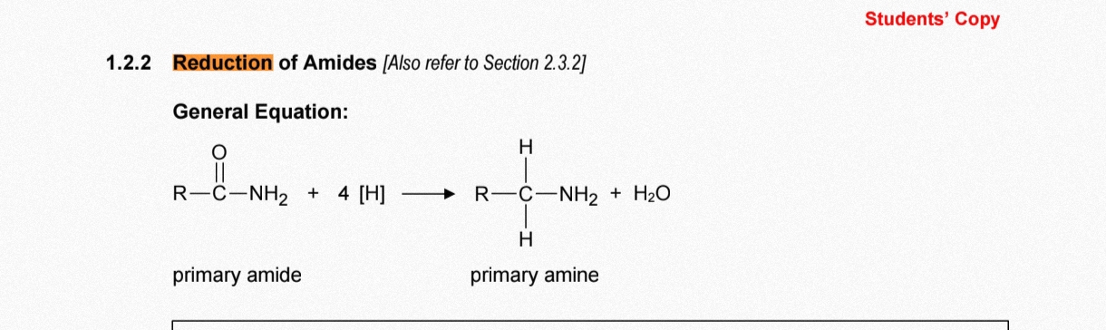 <p>Reduction of amides</p>