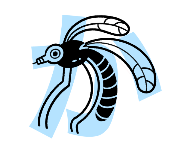 <p>“Ka” (like in “karma”) → looks like a mosquito (also mosquito means “<span>か (</span><u>ka</u><span>)” in japanese)</span></p>