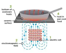 <p>• Setups consist of a metal (usually cast iron or stainless steel) cooktop; heat is produced electromagnetically.</p><p>• You do not need a hood system when induction cooking. It is also more energy-efficient than electric or gas cooking.</p>