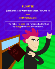 <p>openly disregard (a rule, law or convention).</p>