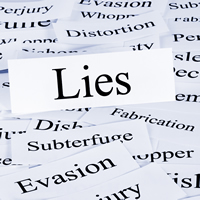 <p>lies</p>