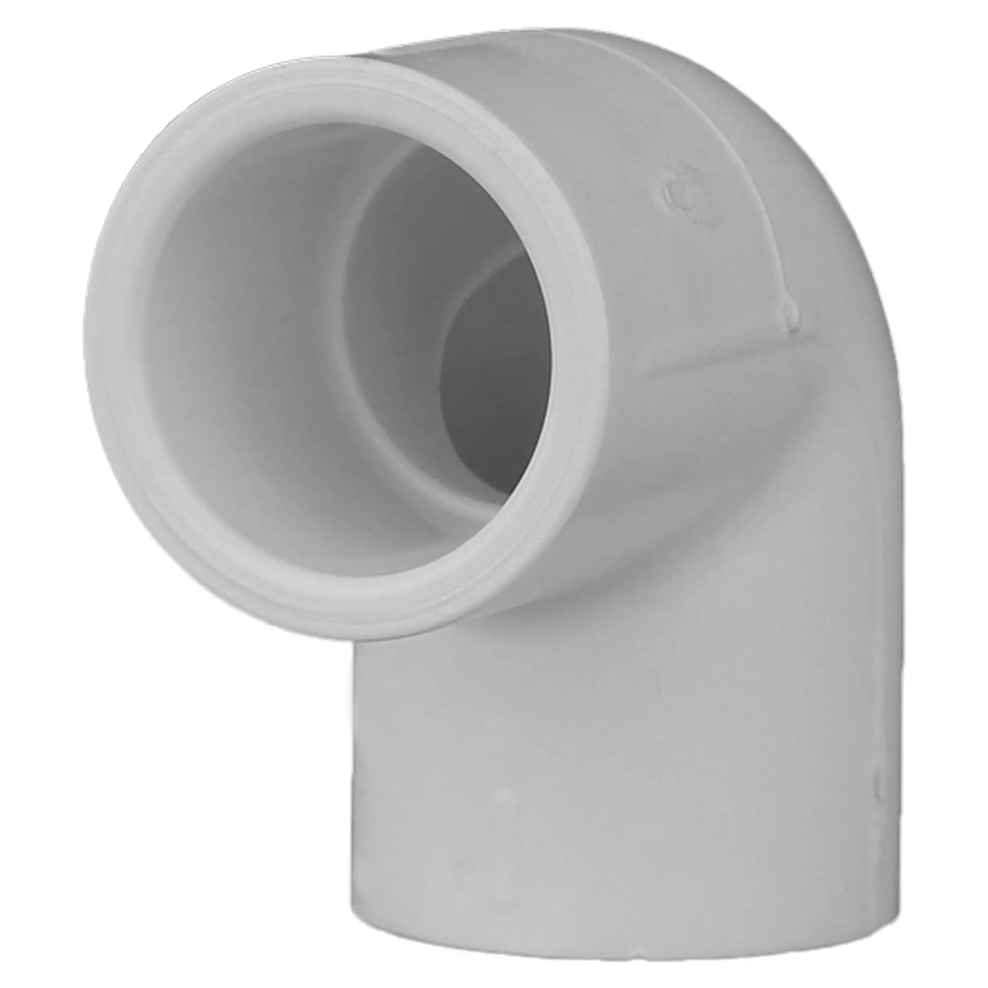<p>Curved PVC conduit fitting with long radius bend, solvent-welded to pipe sections, used to smoothly change wiring direction while reducing cable stress.</p>
