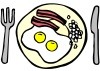 <p>There are eggs and cheese for the breakfast</p>