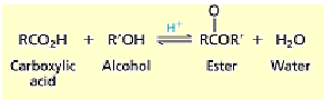 <p><span style="color: rgb(0, 0, 0);">Esterification: The reaction is an equilibrium process but can be driven to favor the ester by removing<br>the water that is formed. </span></p>