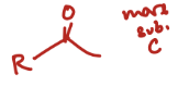 <p>O=C on more substituted carbon</p>