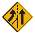 <p>traffic from another road will be entering the road. No merging needed bcuz lane has been added.</p>