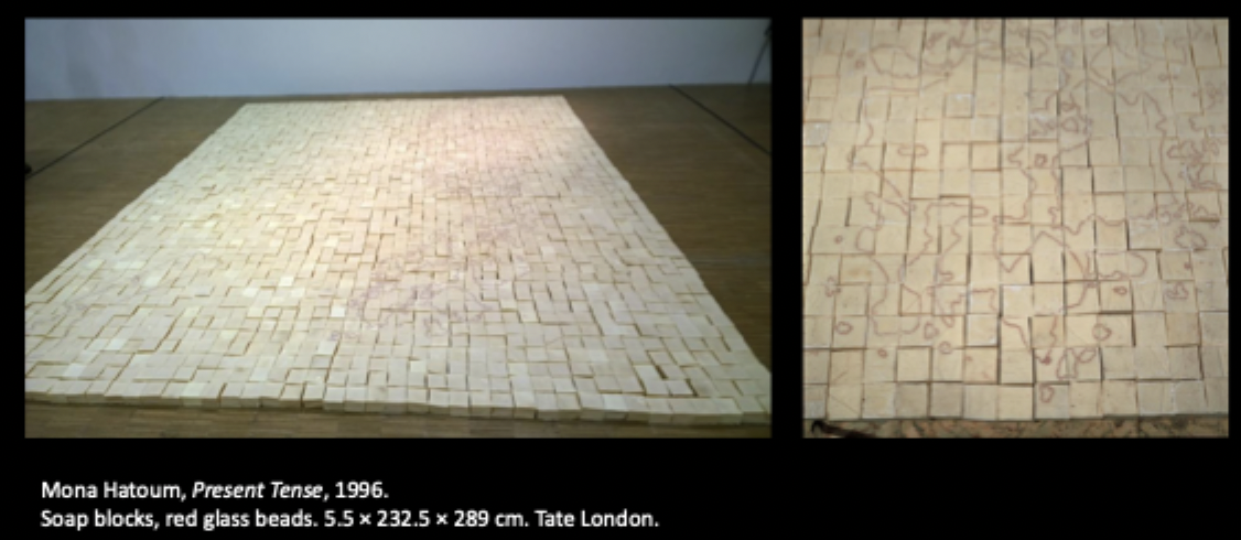 <p>Mona Hatoum, Present Tense, 1996. (compare and contrast)</p>