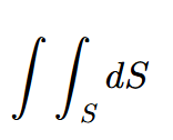 <p><span>the area of surface </span><em>S</em><span> given by the surface integral</span></p>