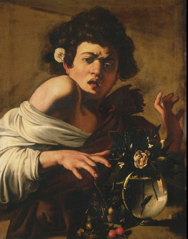 <p>Caravaggio, <em>Boy Bitten by a Lizard</em></p>