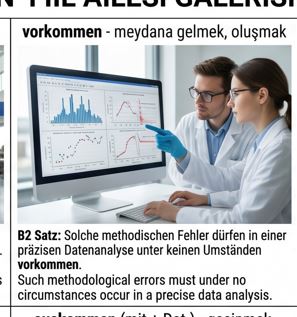 <p><strong>vorkommen</strong> <strong>C1 Synonym:</strong> auftreten, sich ereignen</p>