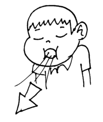 <p>diaphragm is moved up, ribs relax, and air leaves lungs</p>