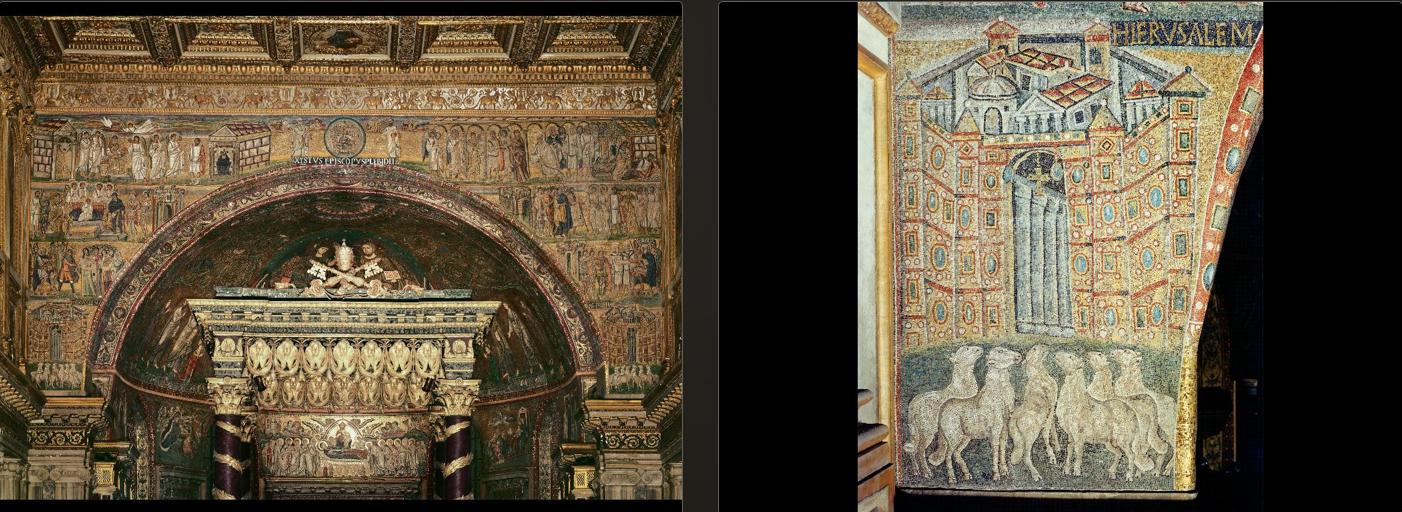 <p>Santa Maria Maggiore, glass mosaics, Rome, 432-440</p>