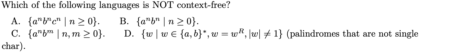 <p>Can be multiple correct or none</p>