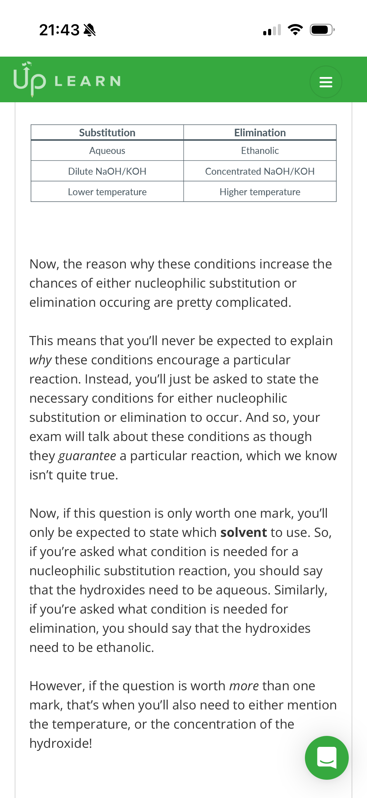 <ol><li><p>Aqueous. 2. Ethanolic. 3. Water</p></li></ol><ol start="4"><li><p>Proportion. 5.dilute. 6.concentrated. 7.lower. 8.higher</p></li></ol><ol start="9"><li><p>Aqueous. 10.ethanolic</p><ol start="11"><li><p>Reagent: KOH Condition: Ethanolic. Reaction type:Elimination</p><p>(Explanation</p><p class="sc-ggWZvA iOhPCm"><span>In this reaction, two sigma bonds are broken (C-H and C-Br) and a pi bond is formed (C=C). Therefore, this is an elimination reaction.</span><span><br></span><span><br></span><span>For a halogenoalkane to undergo elimination, they must react with an </span><strong><span>ethanolic</span></strong><span> hydroxide.</span></p></li></ol></li></ol><p></p>