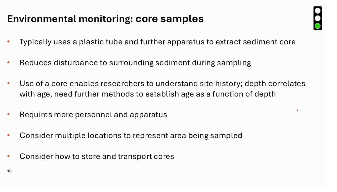 <p>use plastic tube extract sediment core,</p>