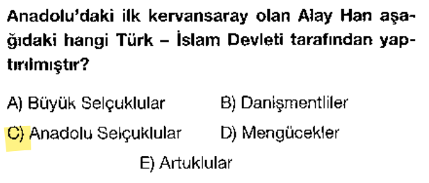 <p><strong>Alay Han</strong>, II. Kılıçarslan döneminde yapılmıştır. Anadolu'nun ilk ticaret rotası adımlarından biridir.</p>