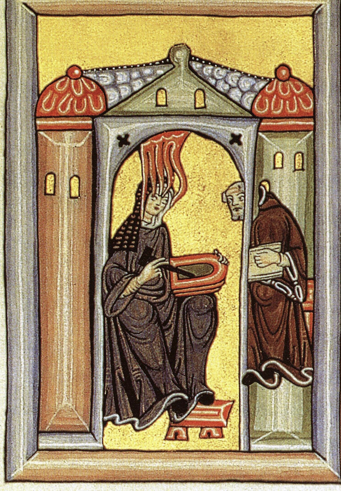 <p><strong>Hildegard receives&nbsp; her visions,</strong> Germany, ca. 1150-1179.</p>