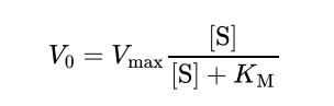 <p>michaelis menten eqn: what does it describe and what are the variables</p>