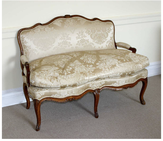 <p>- early form of a sofa or settee</p>