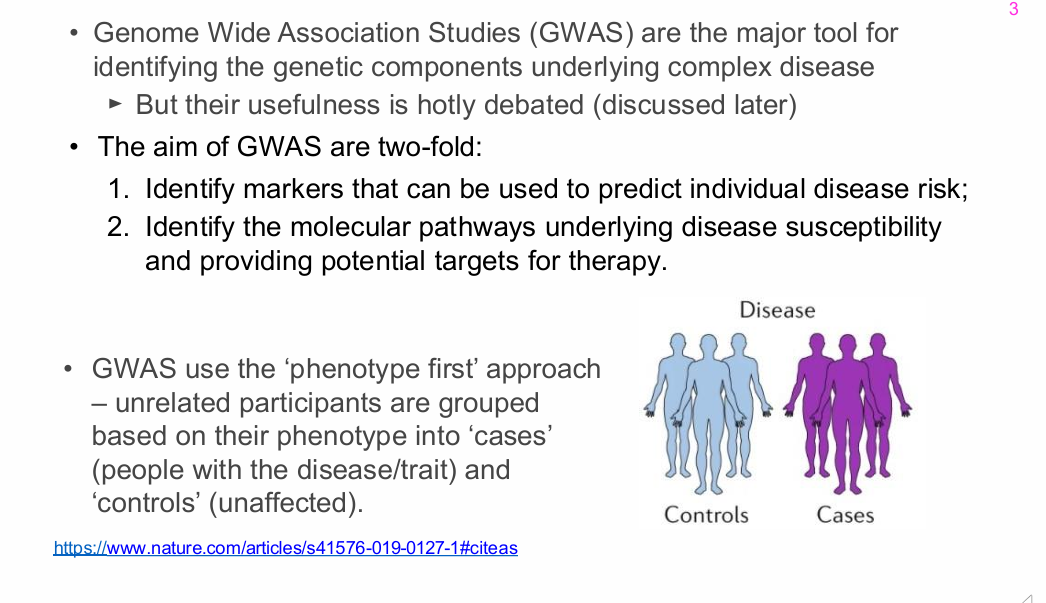 <p>1. Identify markers that can help predict individual disease risk.</p><p>2. Identify molecular pathways underlying disease susceptibility and potential therapeutic targets.</p>