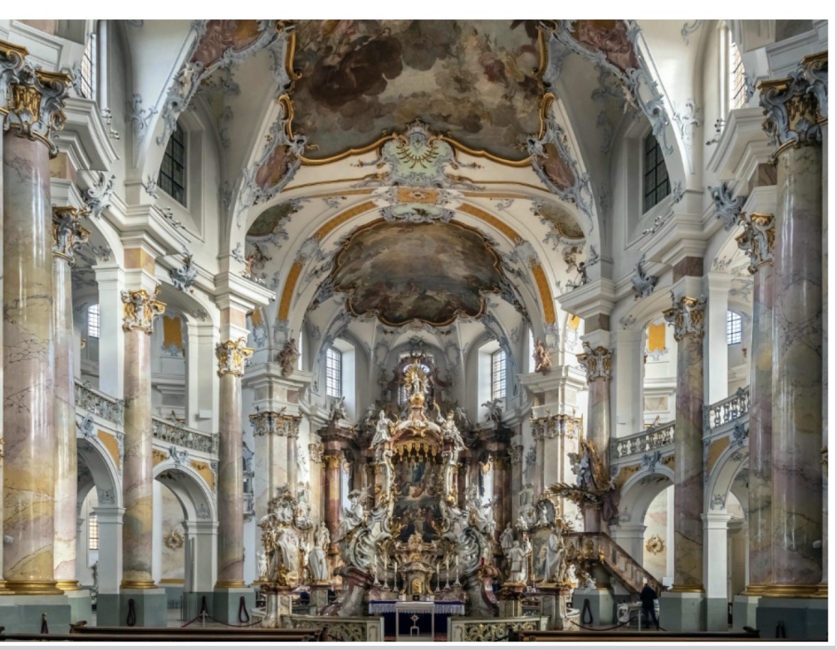 <ul><li><p><span><span>Balthasar Neumann, Church of 14 Saints, Bavaria Germany, 1742-77</span></span></p></li></ul><p></p>