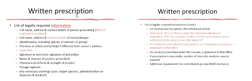 <p>**There are additional requirements for controlled drugs.</p>