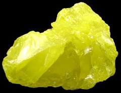 <p>This mineral (and element) is bright yellow; used in fertilizers and pesticides.</p>