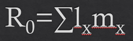 <p>R0 is the net reproductive rate. It is calculated by summing the Lx time mx calculation in each time.</p><p>R0 tells you how many daughters a female produces over her entire lifetime on average</p>