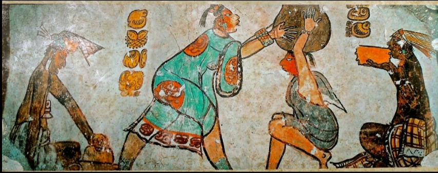 <p>In 1946 which scholar uncovered a well preserved sequence of incomplete murals in three rooms in Structure 1?</p>