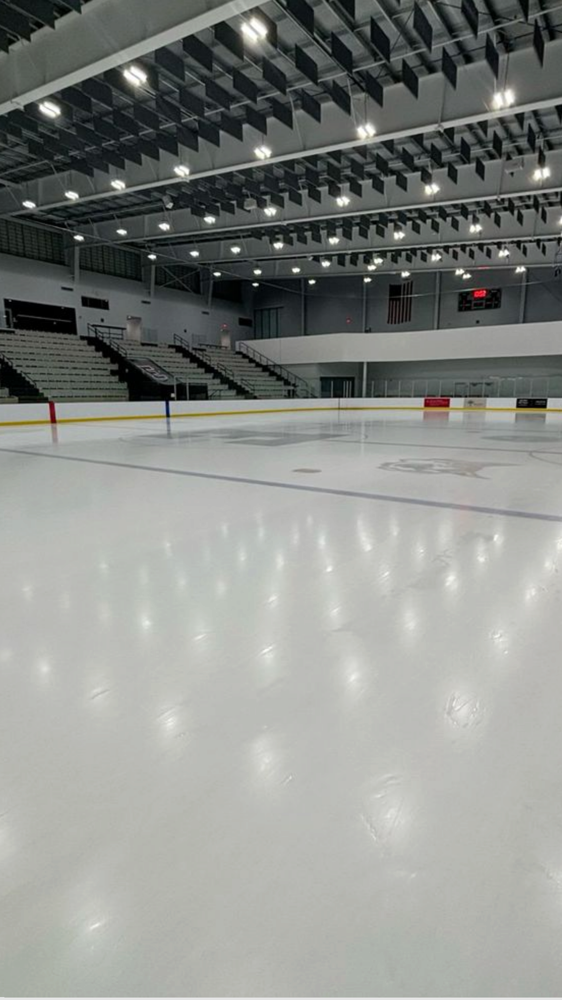 <p>an enclosed area of ice used for ice hockey or skating. They skated around the ___.</p>
