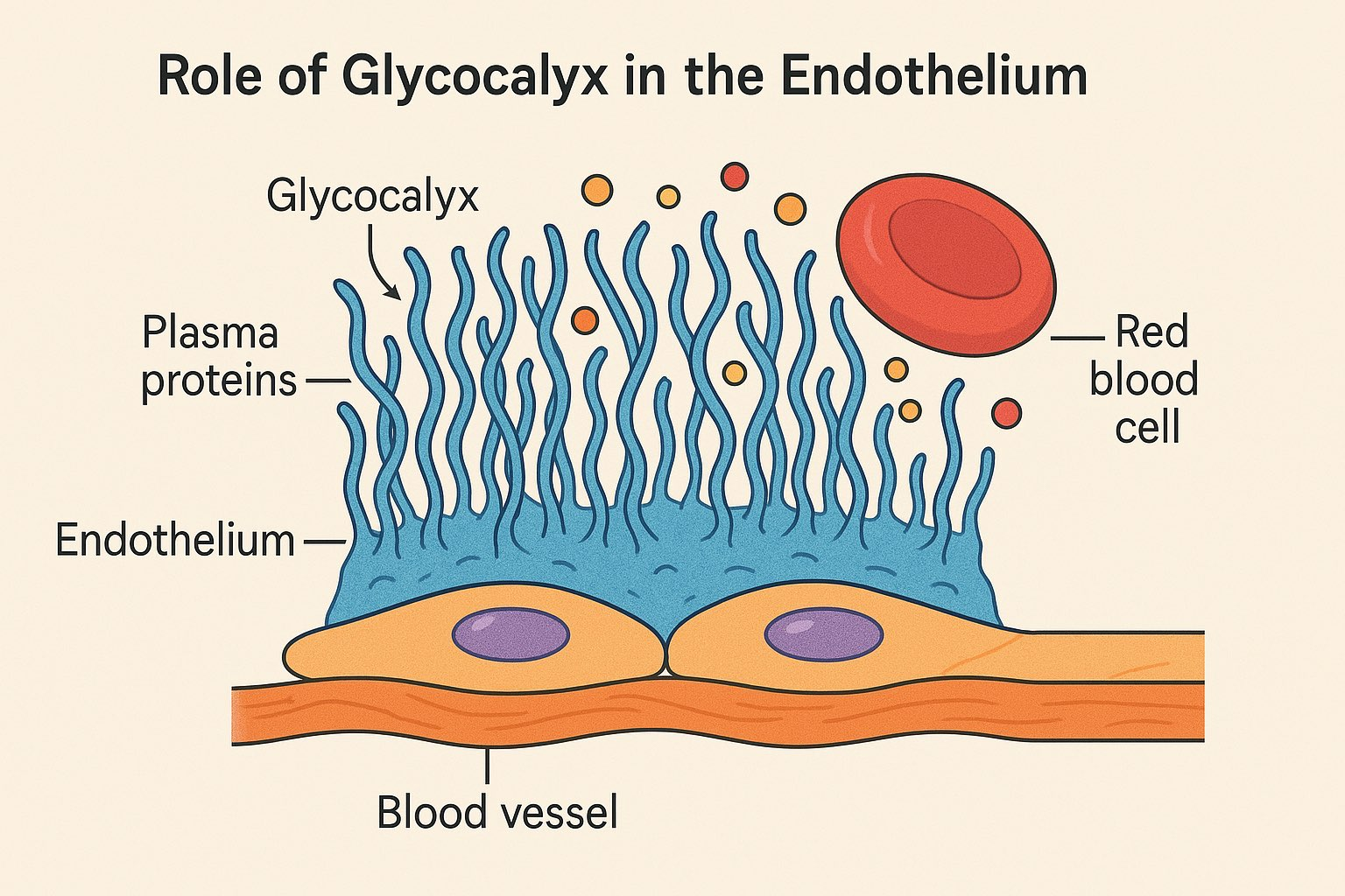 <p>A fuzzy coat that all animals cells external to plasma membrane </p><p>It’s chemically unique to all animals except for identical twins </p><p>Acts as a ID tag so that the body can distinguish it’s own healthy cells and invading cells </p><p>Protects the plasma membrane from physical or chemical injury </p><p>Enables immune system to recognize and attack foreign organisms </p><p>Changes in glycocalx of cancerous cells enables the body to recognize and destroy </p><p>How compatibility is determined for blood transfusions, tissue graft, and organ transplants </p><p>Binds cells together so tissue doesn’t fall apart </p><p>Enables sperm to recognize and bind to eggs</p><p>Guides embryonic cells to destination in the body </p>