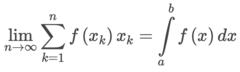 <p>- summation notation indicates that you add together numbers in a sequence</p><p>To approximate area of the region, begin by subdividing the interval [a,b] into n subintervals each of a width: delta x = b-a/n</p><p>- so as the number of subintervals approach infinity: look at formula sheet to see area formula</p><p>The definite integral of a continuous function f over the interval [a,b] is the limit of a Riemann sum as the number of subintervals approaching infinity --> look at formula sheet </p><p>Writing Definite Integral as a Limit of Reimann Sum:</p><p>1. write out area formula </p><p>2. find delta x = b-a/n by taking upper limit of integral (b) and lower limit of integral (a), which will give you a #/n</p><p>3. find xK (lower subscript K) = a + delta x K by doing xK = a value + delta x value (#/n you just found) with k next to it</p><p>4. go back to original formula and substitute in xK value from parentheses and delta x value next to parentheses</p><p>Writing Limit of a Reimann Sum as Definite Integral:</p><p>1. find a value --> first number within parentheses that goes before #k/n value</p><p>2. find b value --> go to numerator of delta x value and set that equal to b-a and solve</p><p>3. set up integral --> b on top integral, a on bottom f(x) dx</p><p>4. substitute in upper and lower limit --> a value becomes upper limit and b value becomes lower limit; keep f(x) dx just how it is</p><p>General Notes:</p><p>- if there is no a value in front of xK, then can just assume a value is 0</p><p>- value on top of sigma will always be infinity?</p><p>- if there is no x with function (f(x)), there is no xK value</p>