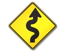 <p>there is a series of curves ahead</p>