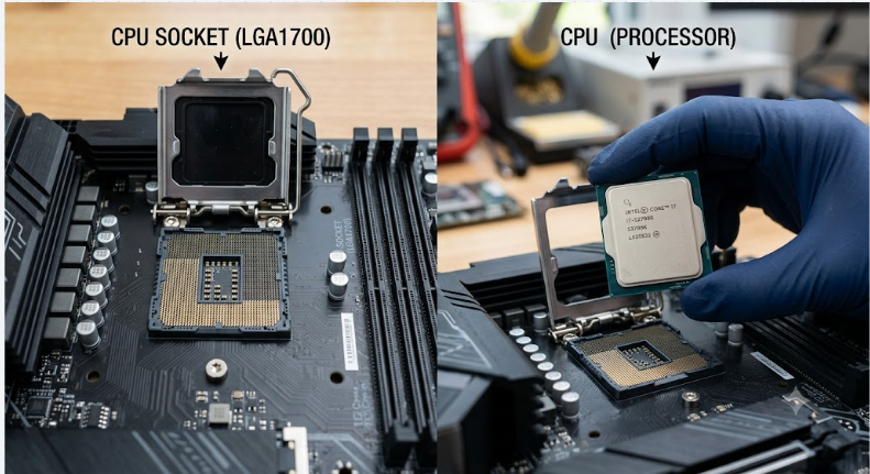 <p>The socket must match the CPU</p>