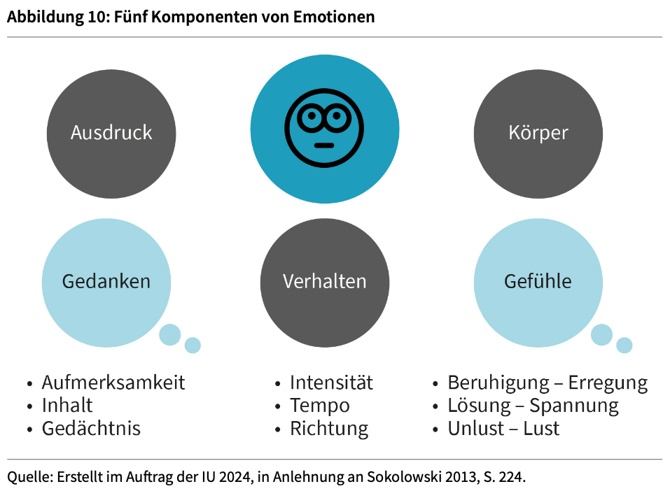 <ul><li><p>Hauptkomponenten von Emotionen: </p></li></ul><ul><li><p><strong>Fünf Emotionskomponenten am Beispiel Prüfungsangst von Sokolowski: </strong><em>(siehe Abb. Skript)</em></p></li><li><p>Annahme</p></li></ul><p></p>